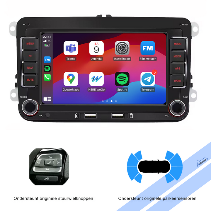 CarPlay & Android Auto voor Golf, Polo of Caddy H270