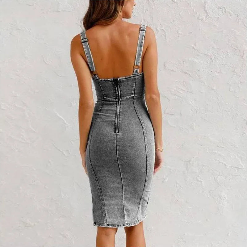 Slim Fit met U-Hals en Split
