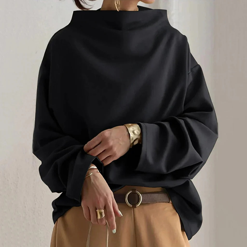 Minimalistische Losvallende Top in Zwart