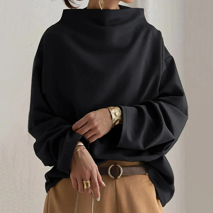 Minimalistische Losvallende Top in Zwart