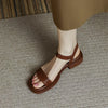 Elegante Leren Vrouwen Sandalen - Stevig en Comfortabel