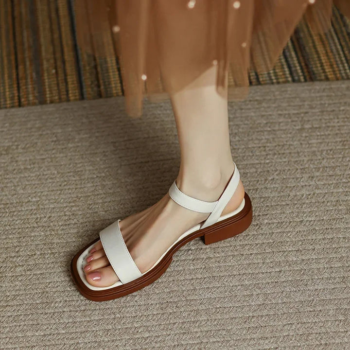 Elegante Leren Vrouwen Sandalen - Stevig en Comfortabel
