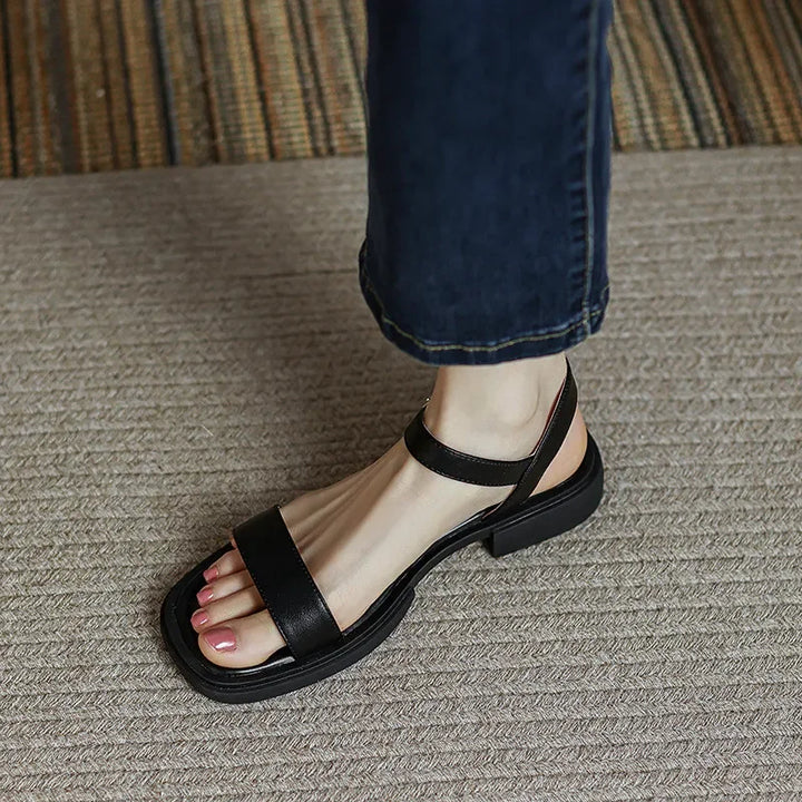 Elegante Leren Vrouwen Sandalen - Stevig en Comfortabel