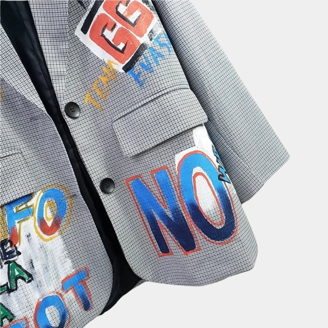 Oversized Damesblazer met Tijdloze Ruitprint