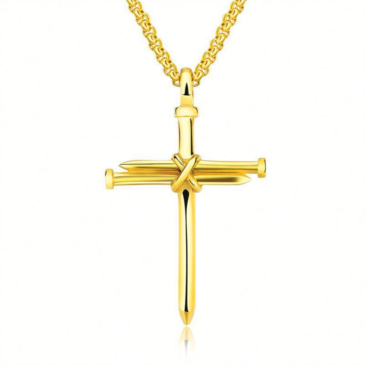 Stalen Kruis Hanger Ketting met Spijker Design (Unisex)