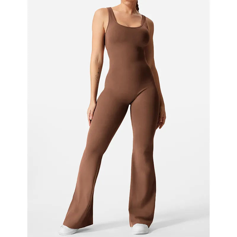 Mouwloze Flared Jumpsuit voor Yoga & Fitness