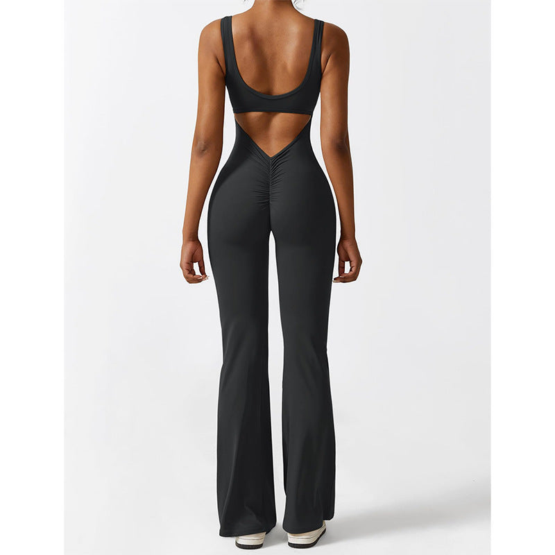 Mouwloze Flared Jumpsuit voor Yoga & Fitness