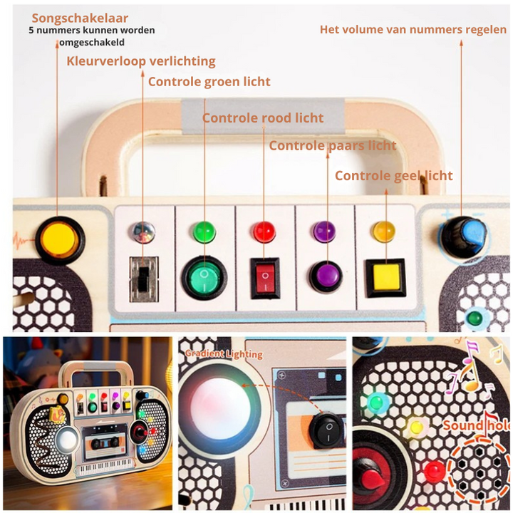 LED Licht & Sensorisch Activiteitenbord voor Kinderen (2–6 jaar)
