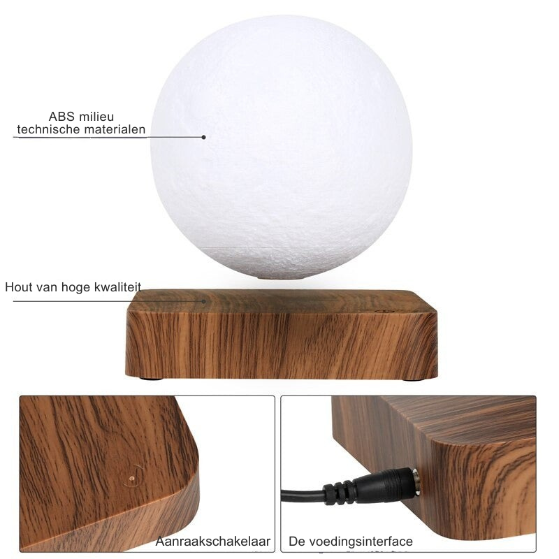 Zwevende Maanlamp met Magnetische Levitatie