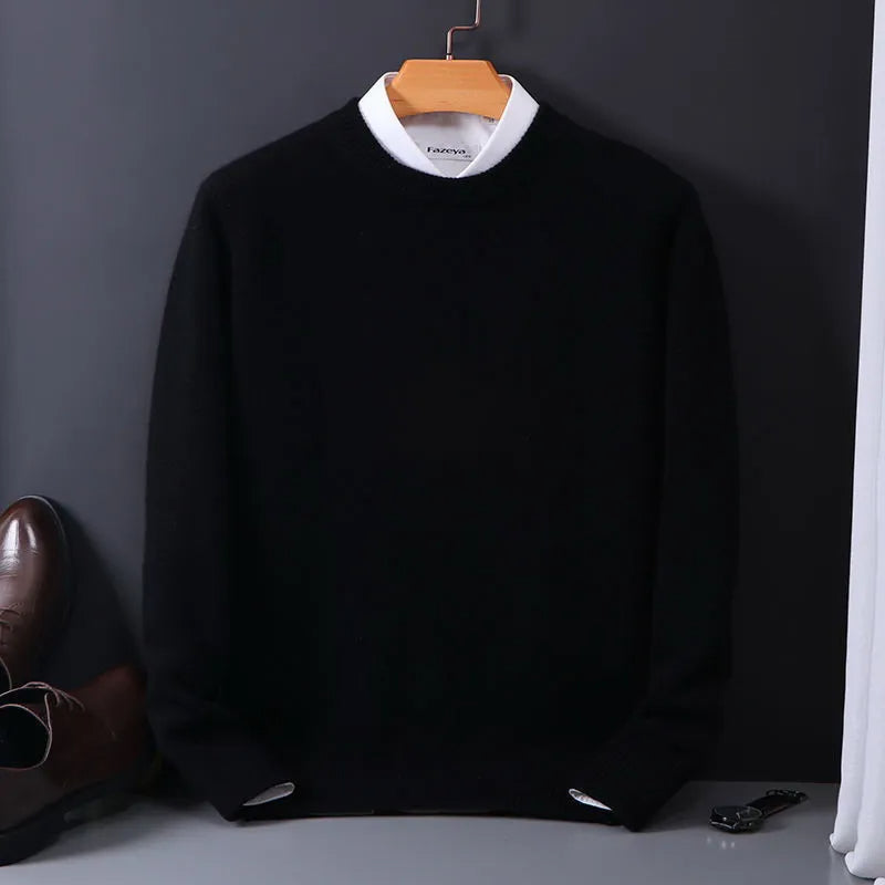 Oversized Kasjmier Trui met O-hals voor Heren
