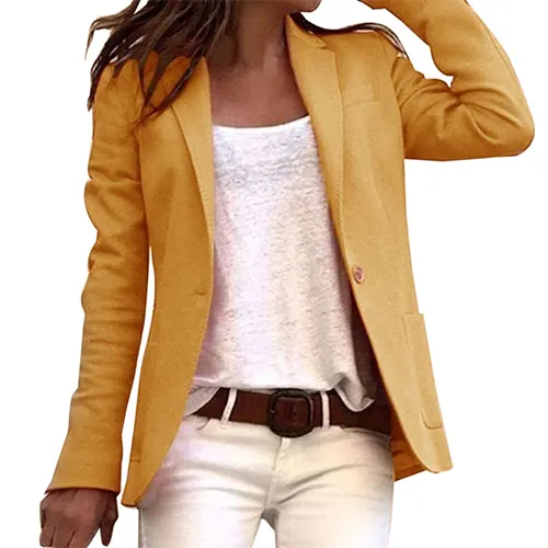 Casual Blazer met Lange Mouwen voor Dames