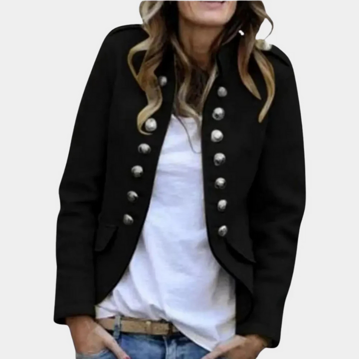 Dubbele Rij Wollen Mantel Jas met Vintage Flair en Slim Fit