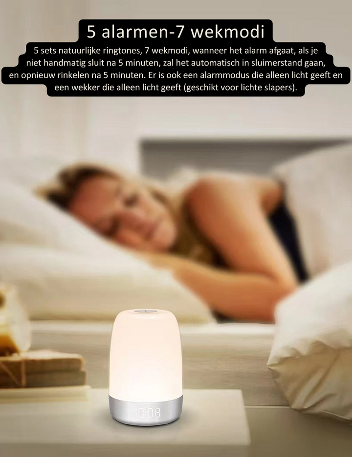 Zonsopgang Wekkerlamp met Slaap Simulatie & Nachtlicht