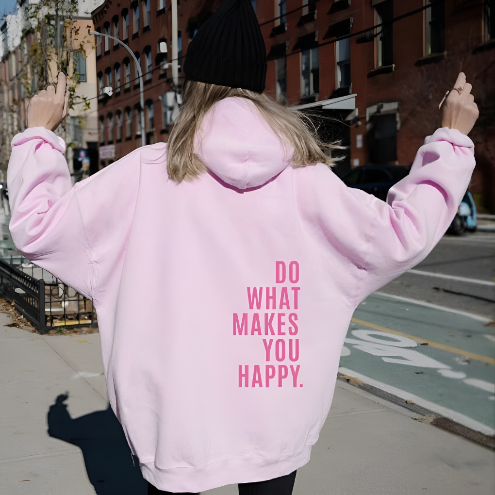 Bedrukte, comfortabele hoodie met capuchon