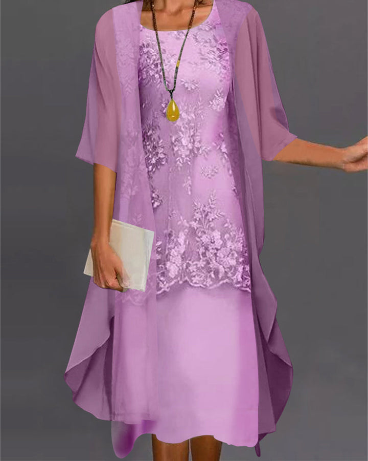 Elegante Tweedelige Chiffon Jurk