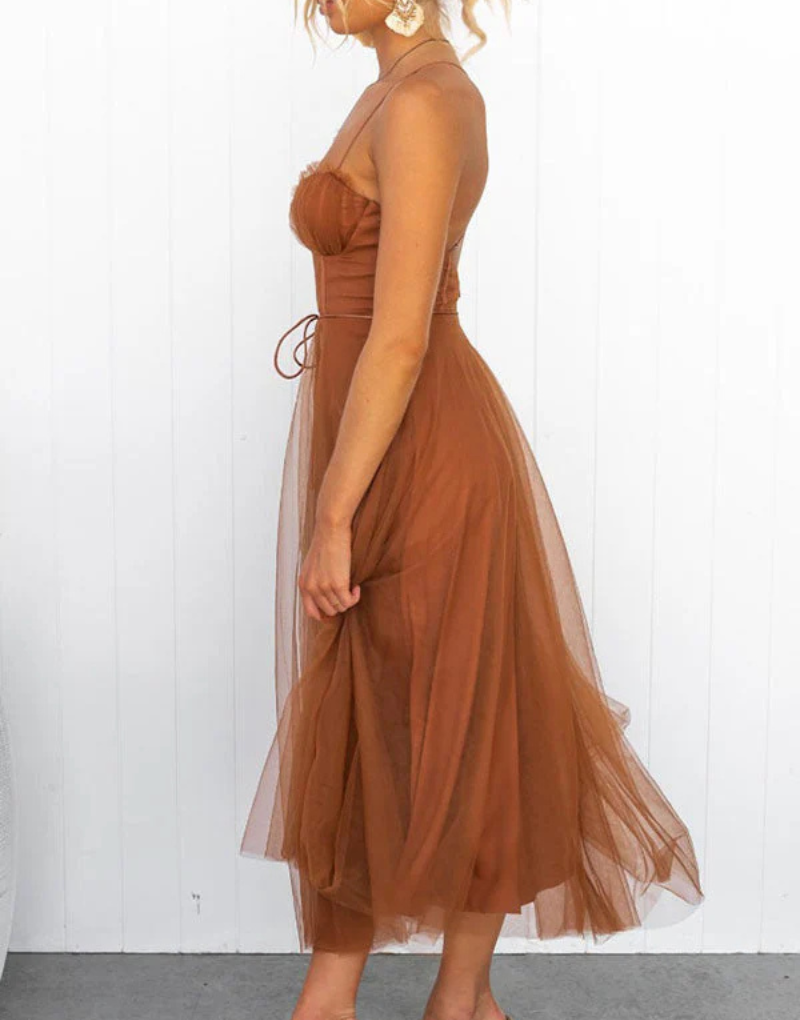 Mouwloze maxi-jurk met V-hals