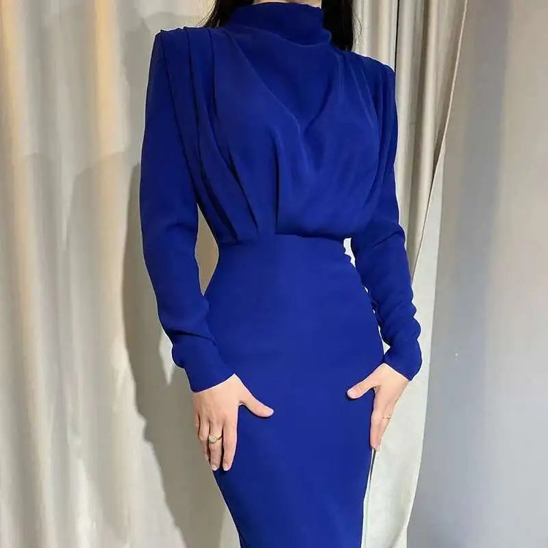 Solena – Elegante Bodycon Jurk met Turtleneck voor Herfst en Winter