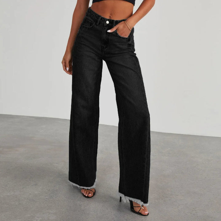 Niva – Loose Fit Jeans met Rafelzoom