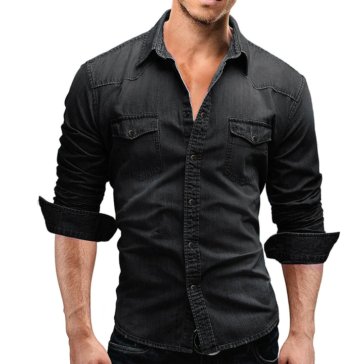 Overhemd heren - denim look - ideaal voor de zomer
