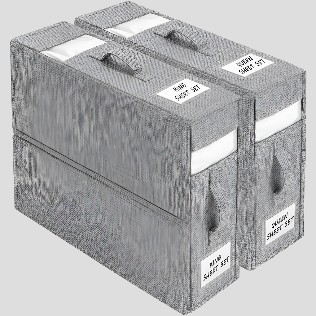 Foldable Bed Sheet Organizer BoxOpvouwbare opbergbox voor lakens
