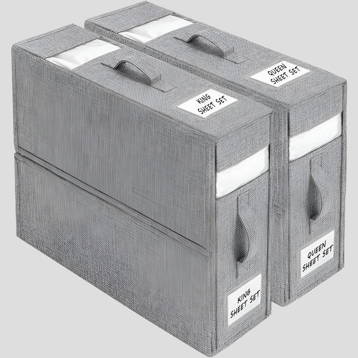 Foldable Bed Sheet Organizer BoxOpvouwbare opbergbox voor lakens