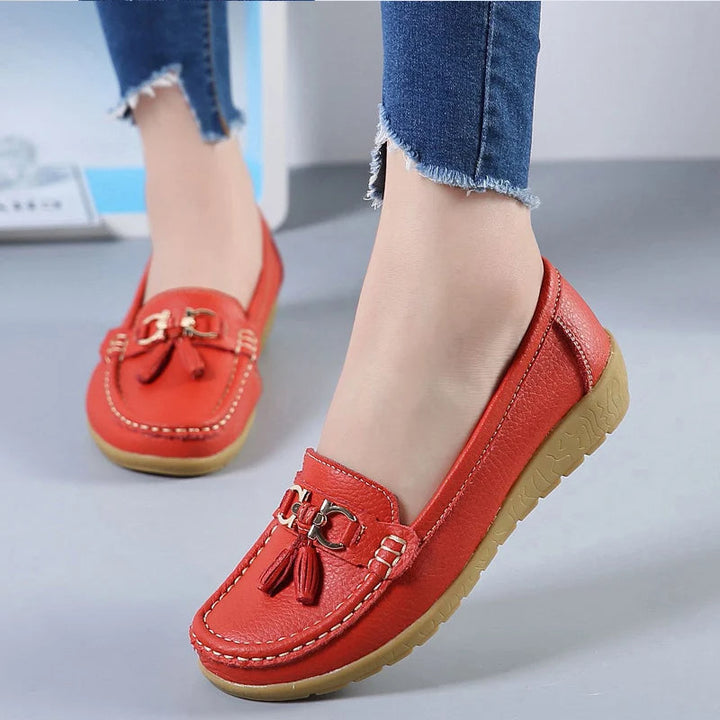 Leren Ballerina Flats met Cut-Out Design en Ultiem Draagcomfort