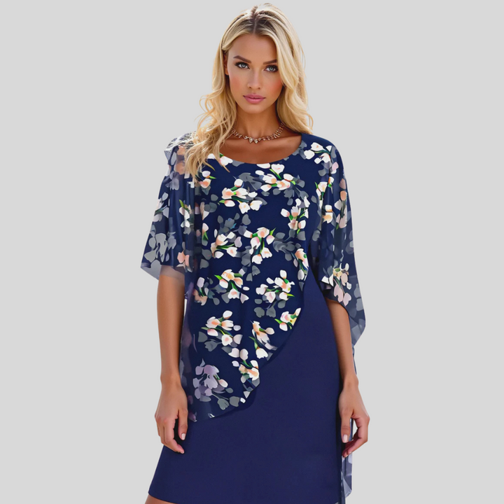 Elegante bloemen chiffon jurk