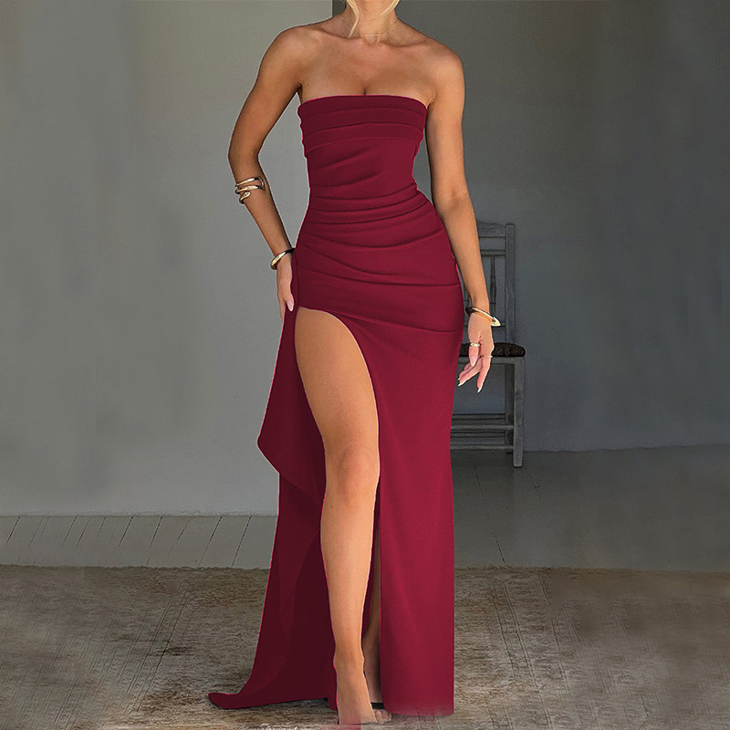 Strapless Lange Jurk met Split