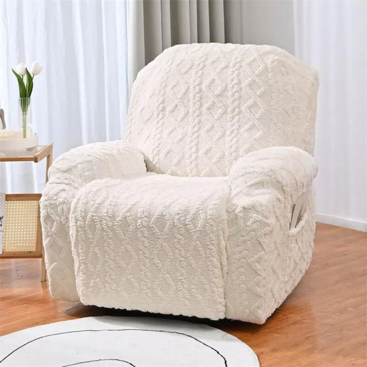 Zachte, antislip winterse pluche relaxfauteuilhoes