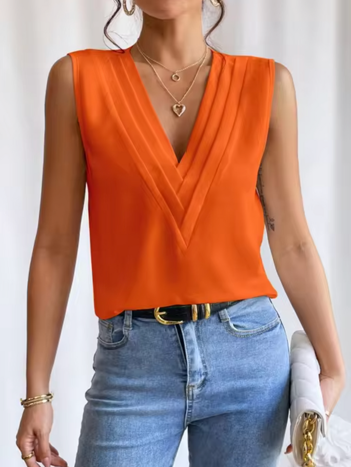 Violetta – Elegante Mouwloze Top met V-hals voor dames