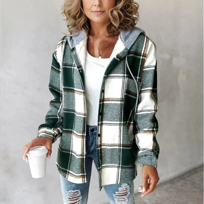 Emily – Geruite Hooded Zomer Jas voor Dames