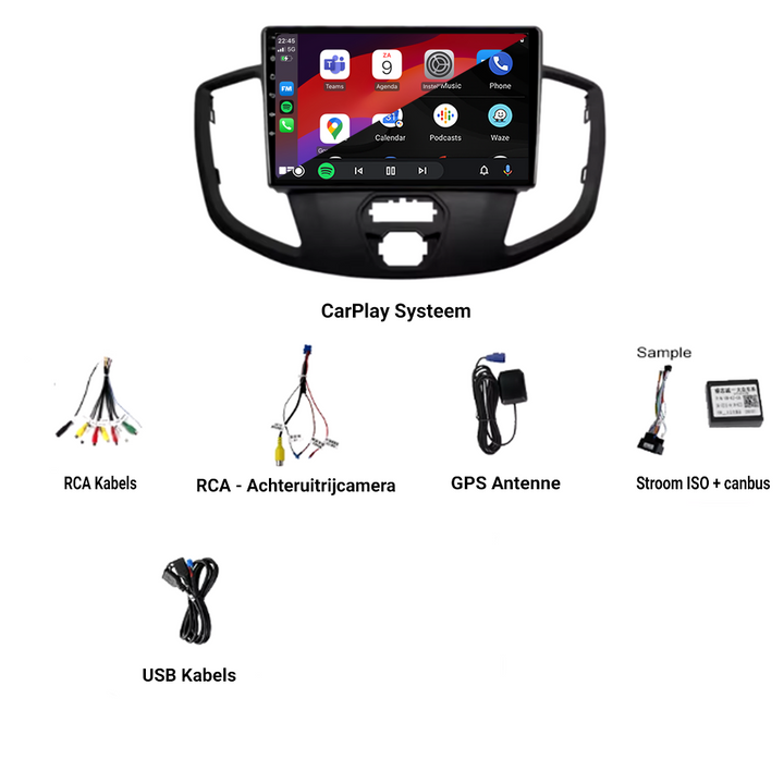 CarPlay & Android Auto Systeem voor Ford Transit (2015–2020)