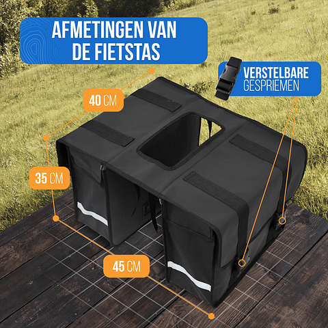 Dubbele Achterfietstas voor Bagagedrager