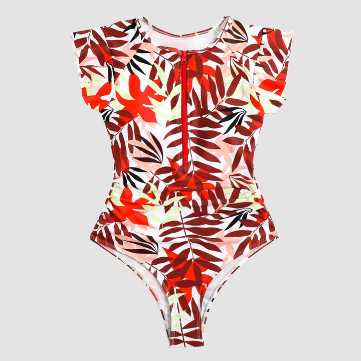 Camouflage Bandeau Zwempak met Ritssluiting