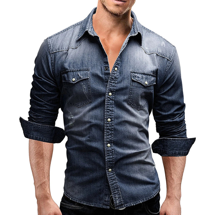 Overhemd heren - denim look - ideaal voor de zomer