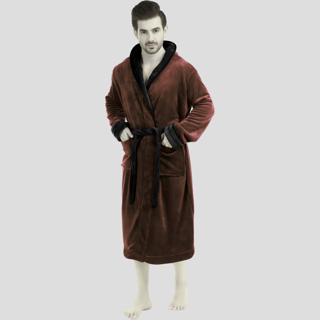 Comfortabele fleece badjas voor heren