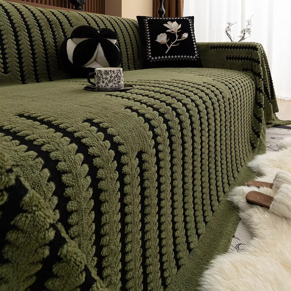 Getufte Sofa-overtrek met Symmetrisch Lijnenspel