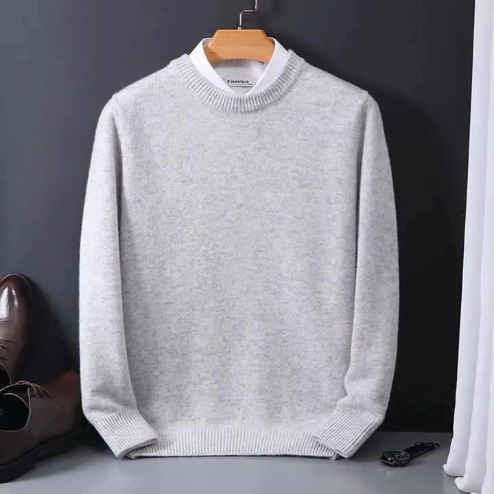 Oversized Kasjmier Trui met O-hals voor Heren