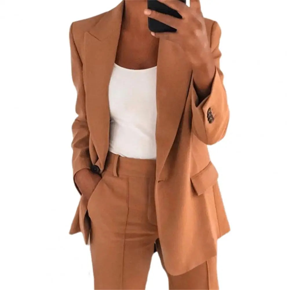 Klassieke Blazer met Lange Mouwen en Enkelknoopsluiting