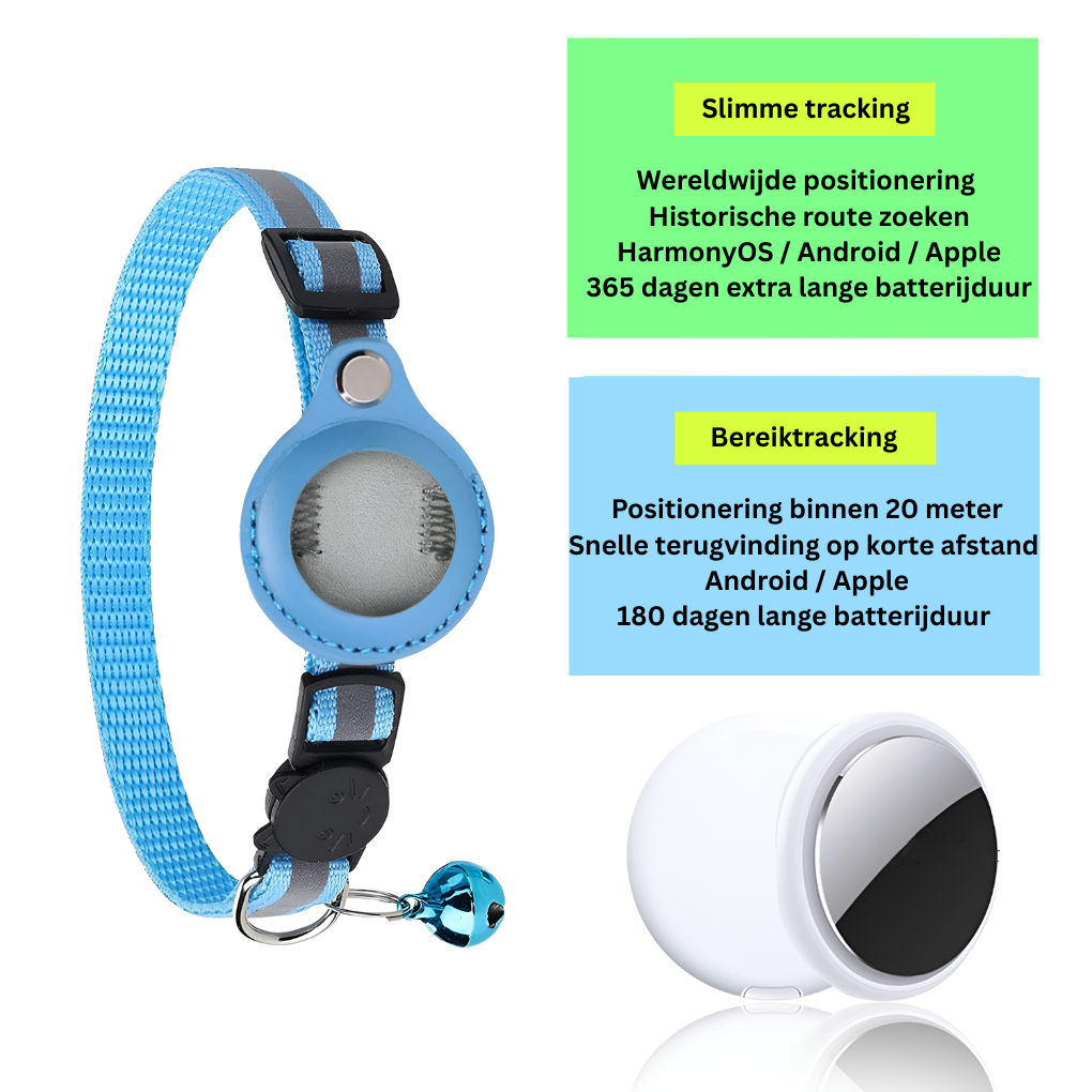 GPS-trackerhalsband voor katten met reflecterend ontwerp