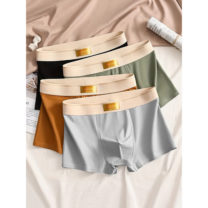 4-Pack Effen Heren Boxershorts met Stretch