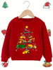 Kerstboom grafische print jongens warm fleece sweatshirt - Sebastian