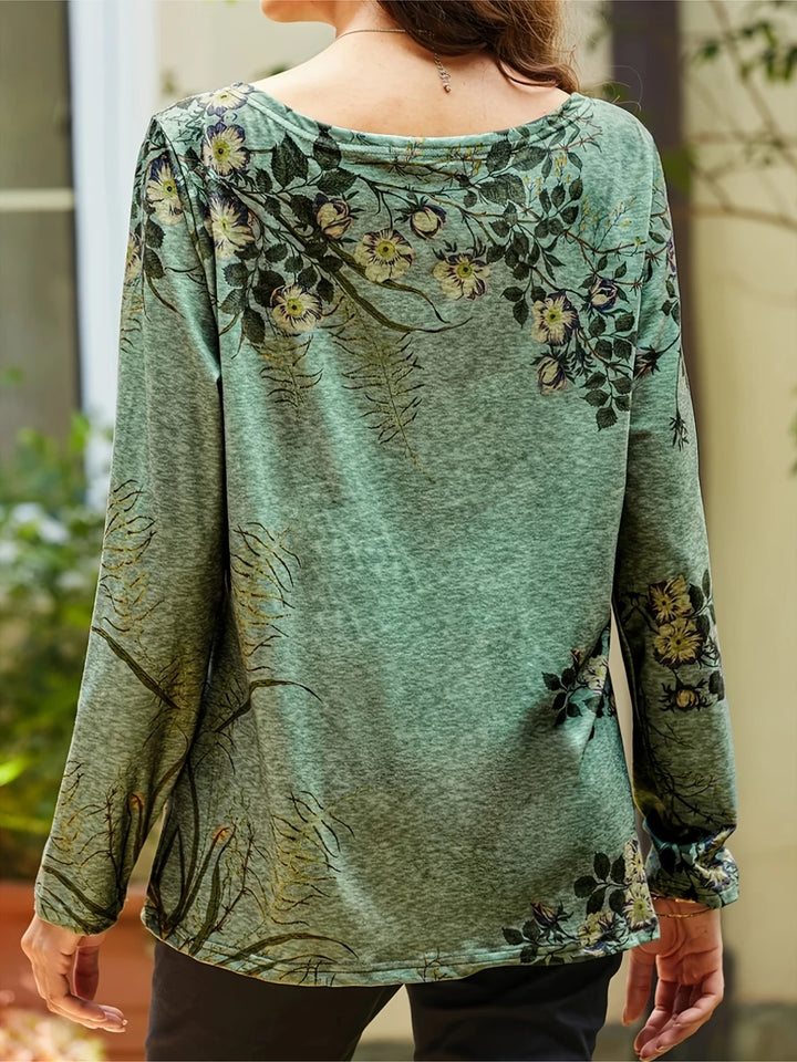 Thekla – Casual Bloemenprint T-Shirt met Lange Mouwen