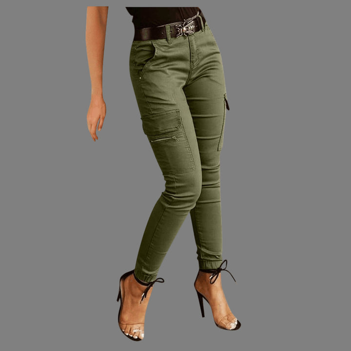 Fosca – Dames Cargobroek met Stretch en Hoge Taille