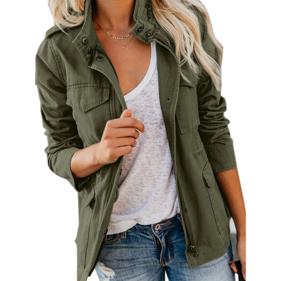 Dames casual zomer jas met rits
