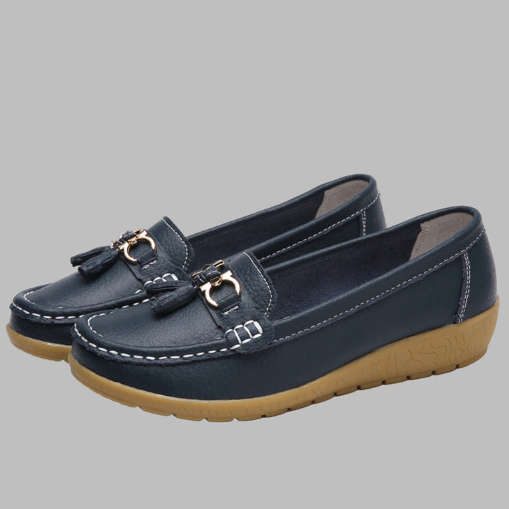 Retro wedge loafers voor dames