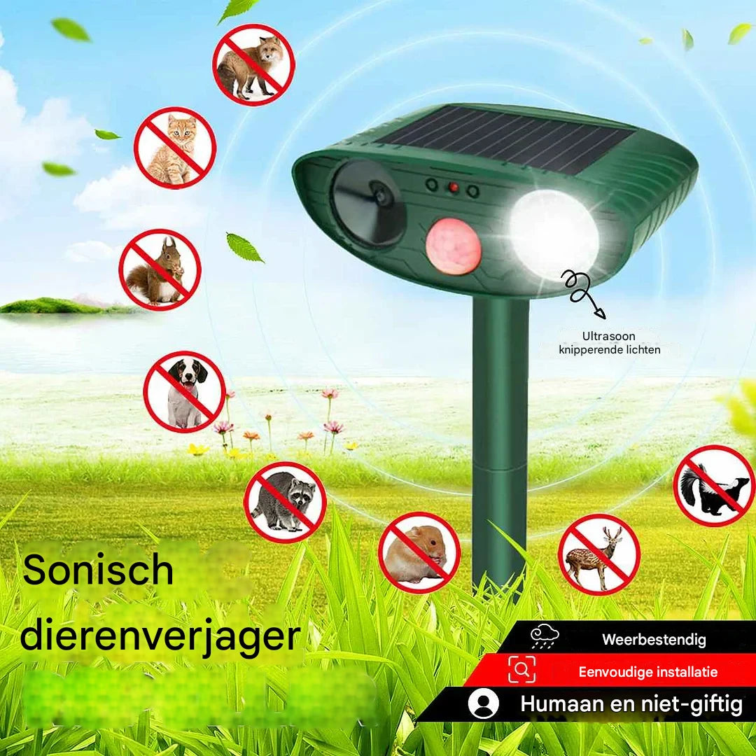 Bewegingsgeactiveerde zonne-ultrasone dierenverjager