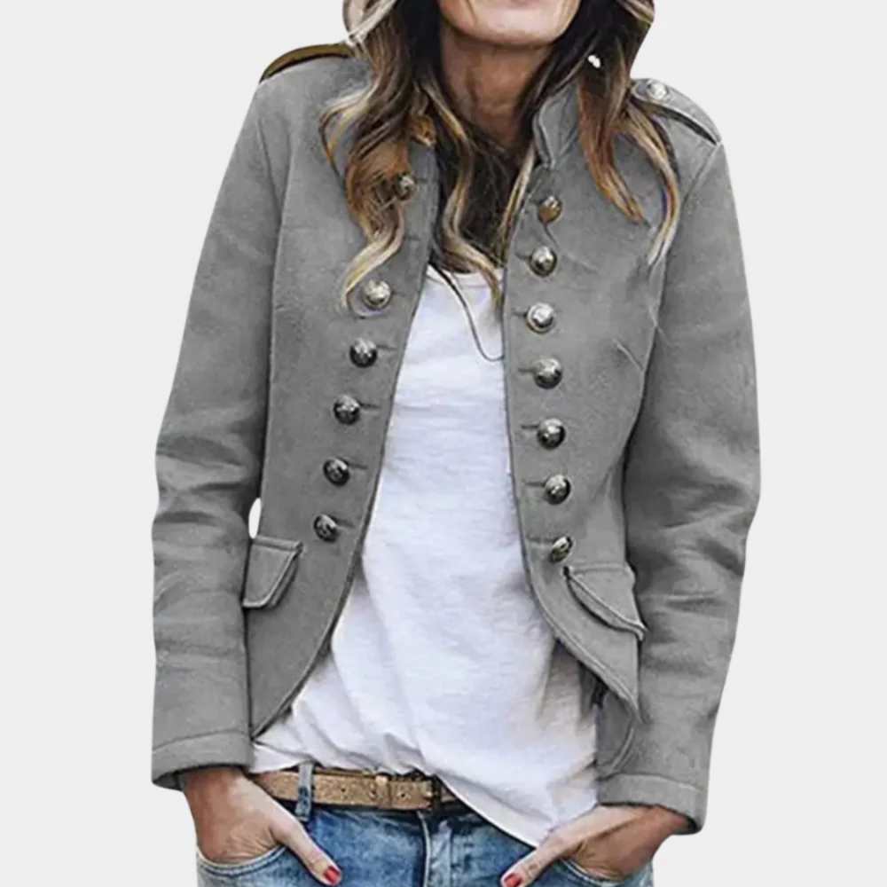 Dubbele Rij Wollen Mantel Jas met Vintage Flair en Slim Fit