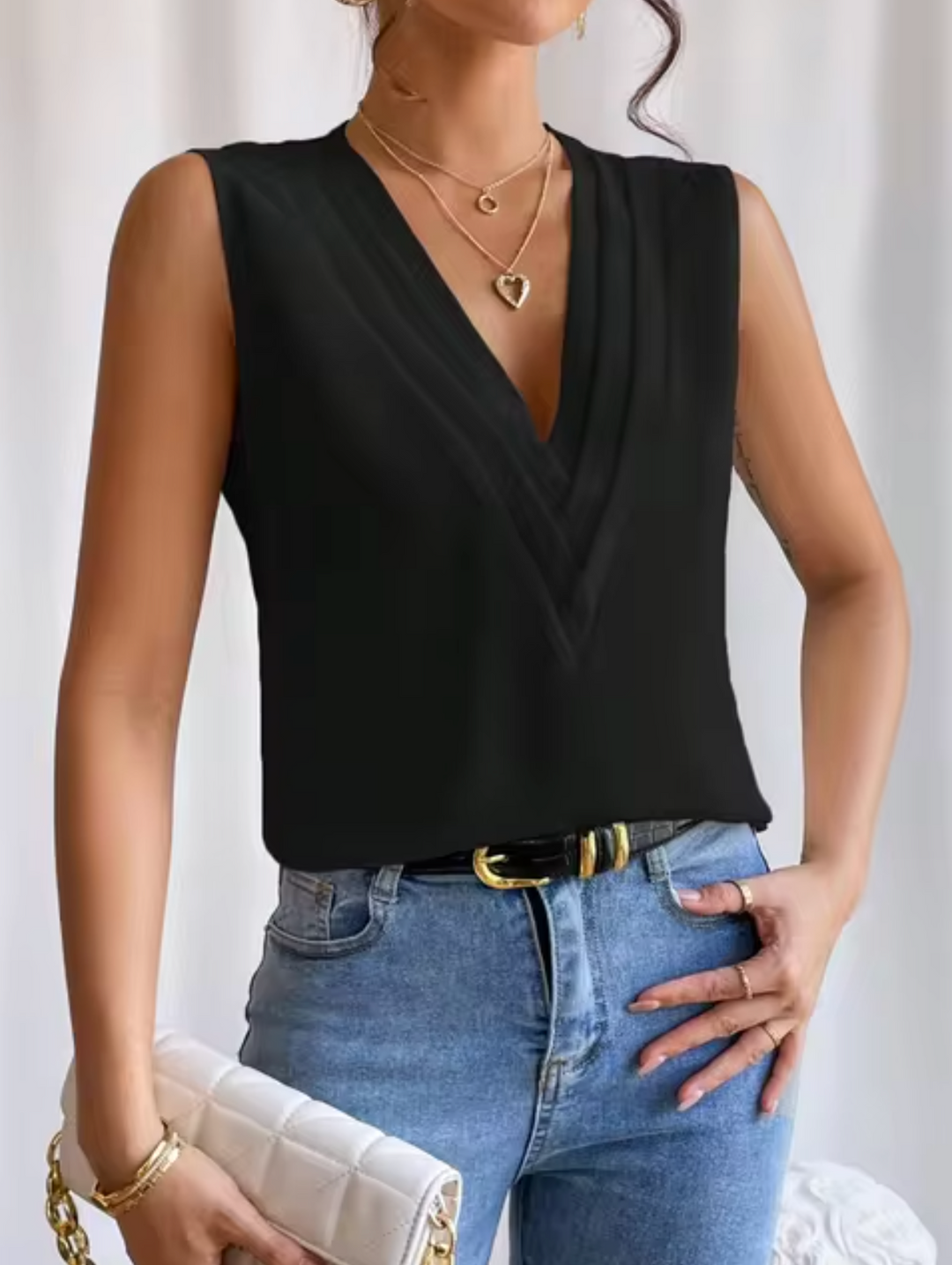 Violetta – Elegante Mouwloze Top met V-hals voor dames