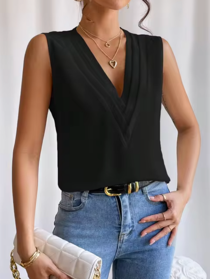 Violetta – Elegante Mouwloze Top met V-hals voor dames
